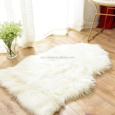 China LONG FUR BLANKETS ARTIFICIAL BLACK SHEEPSKIN anti-slip LONG FUAX BLANKETS WOOL LEATHER PRODUCTS for sale