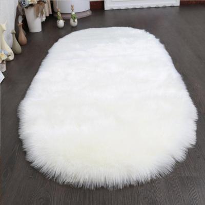 China New Design Sheep Wool Rug Polyester Faux Fur Anti-slip Small Area Rug For Bedroom for sale