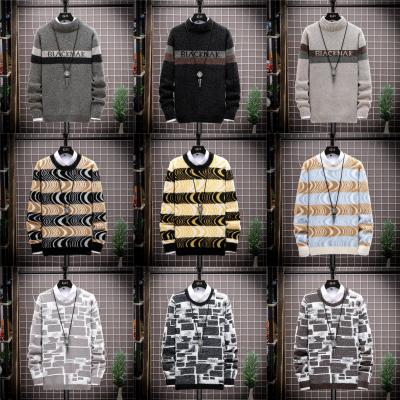 China New Product Anti-wrinkle Sweater Mens Clothing Manufacturer Thick Jacquard Knitted Sweater Mens Sweater Factory for sale