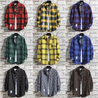 China Factory Wholesale Clothing Mens Shirts Plaid Cotton Fashion Breathable Mens Shirts Long Sleeves Office Formal Shirts for sale