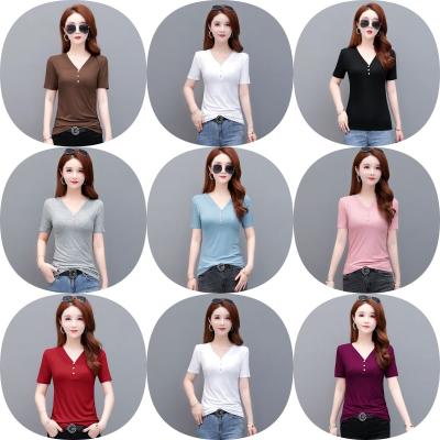 China Anti-Wrinkle Women's Organic T-shirt Women's Organic Cotton T-shirts Private Label Shirt Cotton Shirts For Women Graphic Tees for sale