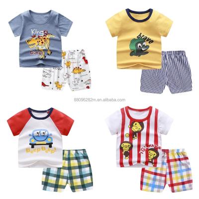 China Wholesale Casual Factory Fashion Kids Summer Suits Boys T-shirt Suits Boys Short Clothing Sets+Shorts Kids Sleeve for sale