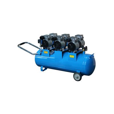 China 1650W 80L high quality pure copper piston mute air compressor positive displacement lubricated oil free compressor for sale