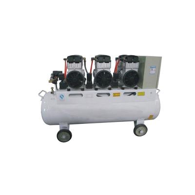 China High quality factory sale 2250w 120L positive displacement air lubricated direct ultra quiet oil free compressor for sale