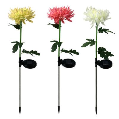 China Decor Light Jiexuan Led Garden Chrysanthemum Flower Style Waterproof Outdoor Solar Lights Small For Garden Pathway Yard Decoration for sale