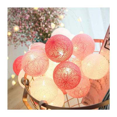 China Custom 3M 20LED Ball String Lights Battery or Cotton Ball USB Operated Light Indoor String Decor Lights for sale