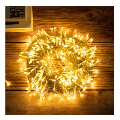 China LED string lights JX01 High Voltage Decorative Wedding 10m Copper Wire 100 LED Rubber Mini String Smart Lights Battery Operated Outdoor Waterproof for sale