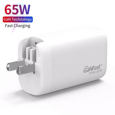 China Mobile phone thiree port Eu d'au us uk plug fast charger with gan tech QC pd3.0 4 PPS 65w pro gan gan for xiaomi MI for sale