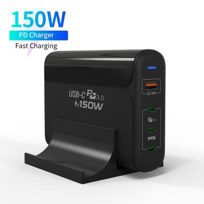 China Charge for mobile phones Samsung 20V/5A 135w 150w 120w usb charger desktop 4 in 1 type c charger station 4usb charger for sale