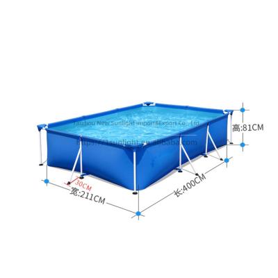 China PVC Portable Pvc Inflatable Rectangular Metal Frame Swimming Pool for sale