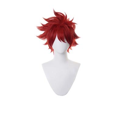 China Fashionable Red Straight Deformation Natural Japanese Calendar 12 Inch Artificial Wool Xiwu Cosplay Anti Party Cool Men Cartoon Show Wig for sale