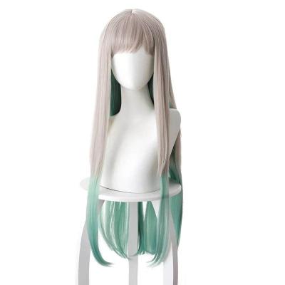 China Fashionable Long Pink and Blue Mixed Wave Wig Leagu Spirit Flower Animation Cosplay Wig for sale