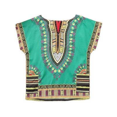 China Fashionable High Quality Yellow Green Orange Kids African Dress Up Shirt for sale