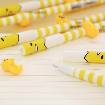 China 4pcs/lot 0.38mm 3D Stripes Egg Gudetama Normal Funny Lazy Gel Pen Promotional Gift Stationery School And Office Supply for sale