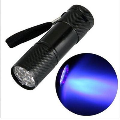 China Industrial UV Torch Mini Aluminum 9 LED Flashlight Blacklight Torch Light Lamp fahrrad licht #4S03 ULTRAVIOLET 9LED UV &D for sale