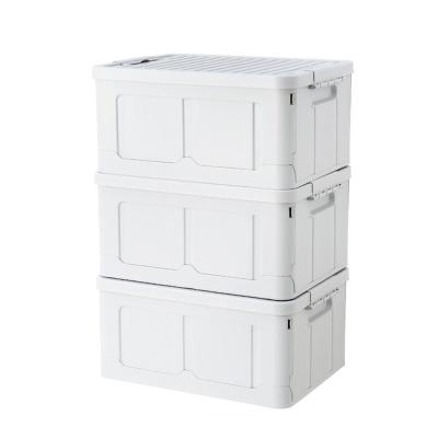 China Large Capacity Plastic Collapsible Storage Crates Viable Collapsible Storage Boxes Container For Student Dormitory Toy Clothes for sale