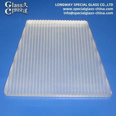 China Lentes de vidrio lineal de superficie de chorro de arena para lentes de lámparas de reflexión en venta