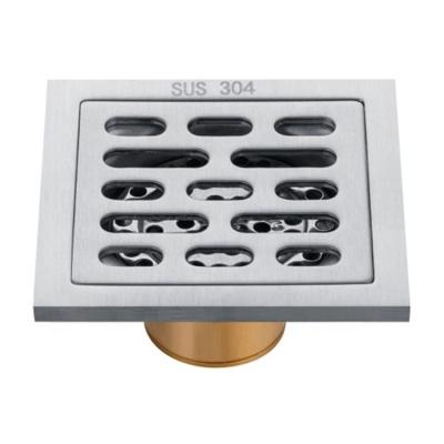 China Modern 4 inch Luxury Floor Top Drain Shower Stainless Steel Square Anti-odor Floor Drain for sale