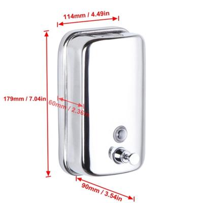 China Wall Mounted Manual Foam Soap Dispenser 304 Stainless Steel 800ml Hand Liquid Soap Dispenser for sale