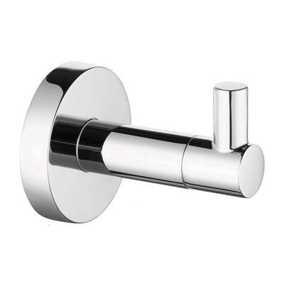 China Europe Style Chrome 304 Stainless Steel Modern Heavy Duty Wall Mounted Towel Hook Single Robe Hook Coat Hook for sale