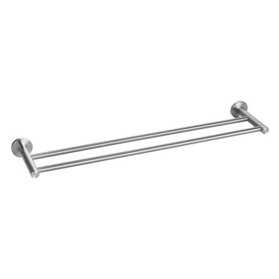 China Fashion 304 Stainless Steel Bathroom Accessories 24 Inch Wall Mounted Swept Towel Racks Double Towel Racks for sale