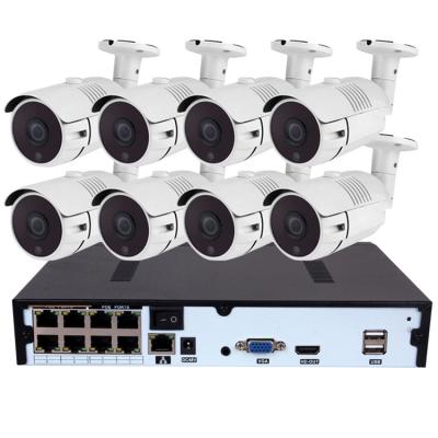 중국 H.265+ 8ch PoE nvr kits ip camera 3mp waterproof outdoor infrared Night Vision cctv Camera kit 8CH Set 판매용