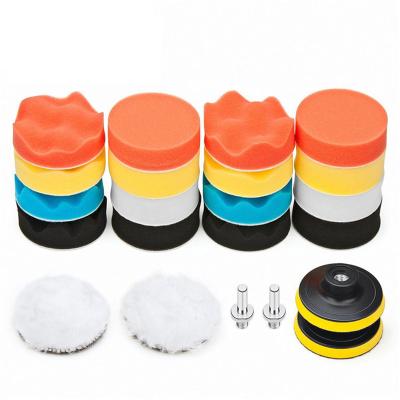 China Self Adhesive Car Polishing.Gringding Disc Sponge Wool Wheel Buffing Polish Pad For Car Polisher Drill Adapter for sale