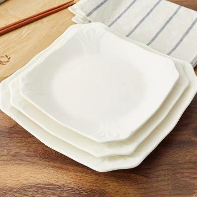 China Sustainable Creative Amazon Restaurant Nordic Dishes Dish Printing Porcelain Dish Ceramic Dinner Dishes White for sale