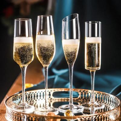 China Directly Crystal Clear Glass Cup Champagne Drinks Europe Luxury Party Glass Wedding Drinking Glasses Wedding Champagne Banquet Champagne for sale