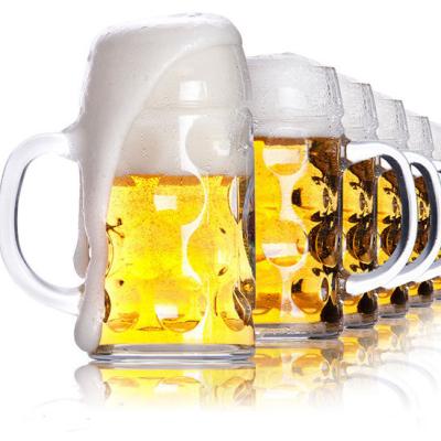 China Beer Drinking Wholesale 1L Thicken Shaped Clear Beer Mug Bierkrug Beer Mug Soda Drinking Glasses For Home Bar/Club for sale