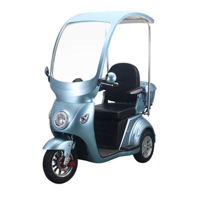 China Partially Enclosed Deluxe Partially Enclosed People Disabled Older Obese Motorcycle Music MP3 Ceiling Passenger 500W 60V20Ah Leisure Electric Tricycle à venda