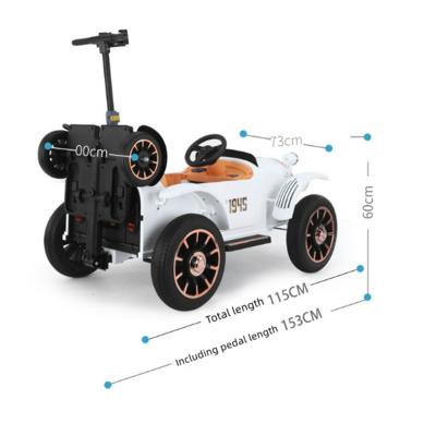 Cina Unisex Children's Classic Toy Car Parent-Child Car Can Take Two Children Electric Remote Control Car For A Ride And Shopping Scooter in vendita