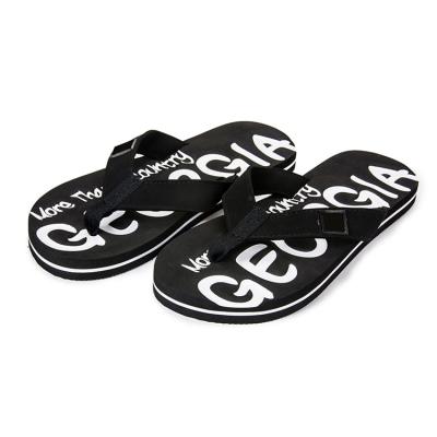 China Wholesale Waterproof Cute Man Style Fashion Trend Letter Indoor Clear Wedding Flip Flops Eva Sole Print Press Letters for sale