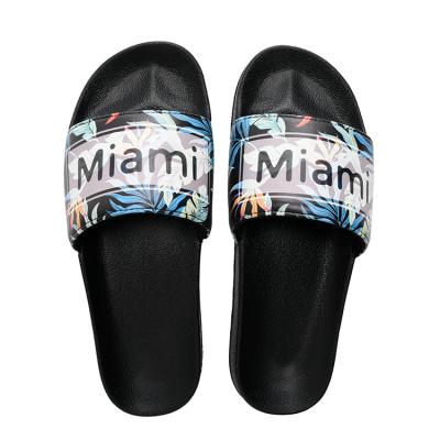 China Custom Logo Print Color Replacement Beach Slipper Men's Casual Style Breathable Rubber Sandal for sale