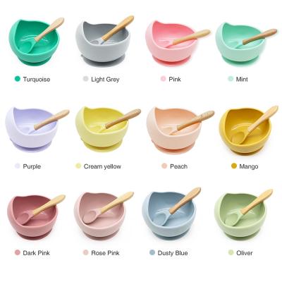 China BPA Free Feeding Product BPA Free Tableware Amazon Food Grade Silicon Snack Bowl And Spoon Set Kids Baby Silicone Suction Bowl Set for sale