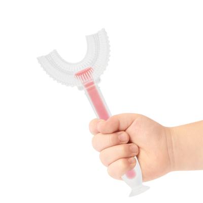 China Eco-friendly Wholesale Kids U Shape Toothbrush Kids Milk Teeth Brush for sale