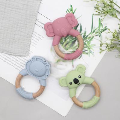 China 100%food grade silicone Teether Hot Sale Animal Food Grade Silicone Baby Teether Baby Teether Toy Baby for Newborns for sale