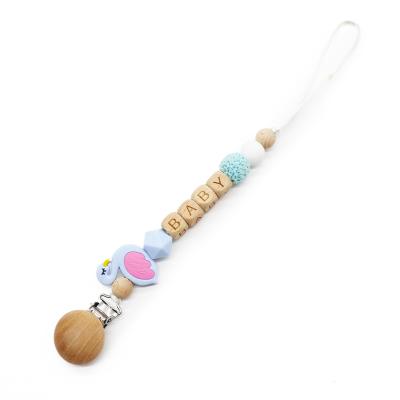 China BPA Free Baby Pacifier Chain High Quality Silicone Beads Baby Pacifier Clips Dummy Clips Baby Pacifier Holder for sale