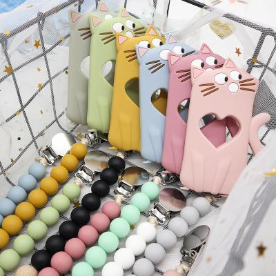 China 100% Eco-friendly Wholesale Flexible Silicones Food Grade Teether and Silicone Pacifier Holder Chain Baby Clips Silicones Dummy Pacifier Clip for sale