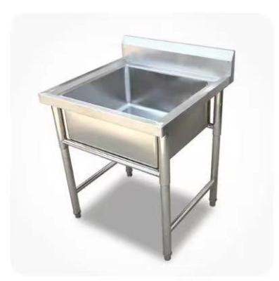 China Stainless Steel Modern Commercial Kitchen Single Desgin Customized Double Sink With Back Splash for sale