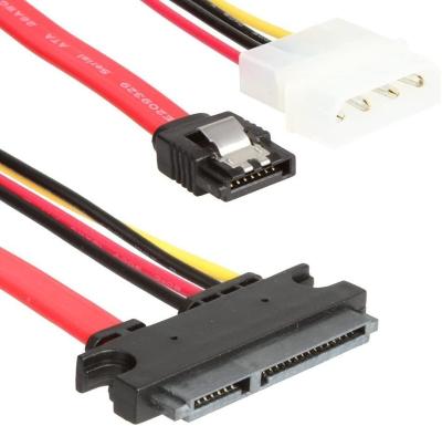 China Video Game Player YXY SATA (7+15) 22 Pin Female to SATA7Pin +Molex 4Pin HSG Power Combo Cable (SATA22Pin to Data+Power) for SATA HDD Case for sale