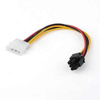 China ATX Power Supply YXY 6 Pin To Dual Molex 4 Pin Splitter Power Cable For PCI Express Card for sale