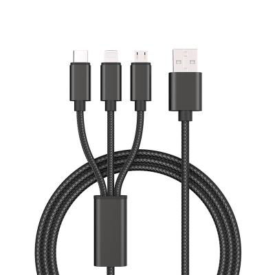 China Support All Mobile Phones 3 in 1 Multi Charging Cable, Universal USB Charging Cord with Phone/Type C/Micro Connectors for Mobile Phone for sale