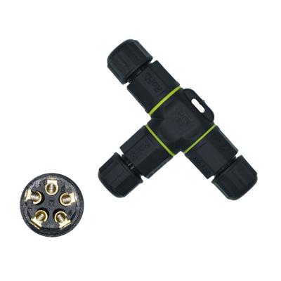 China YXY ip68 waterproof cable connector T type waterproof 5 pin dc connector for sale