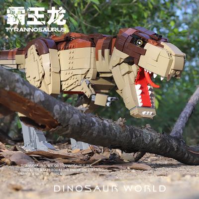 China Building Toy Jurassic Dinosaur World Simulate Sound Tyrannosaurus Rex Triceratops Small Particle Building Blocks Toys for sale