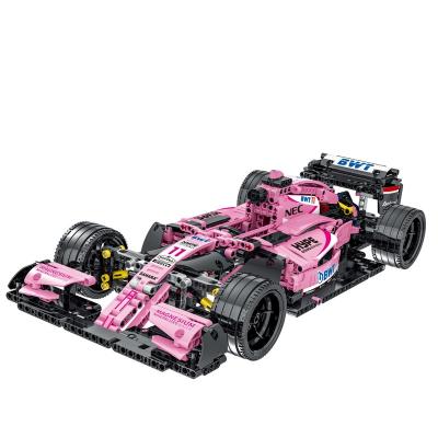 China Electronic Toy Best Selling Quality Pink F1 VJM10 Technol Model Vehicle Building Block Boys Gift for sale