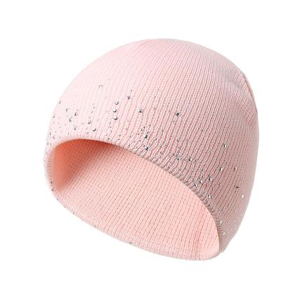 China MSYO JOINT fashion accessories hot drilling continue woolen warm hat folding short women knit hat for sale