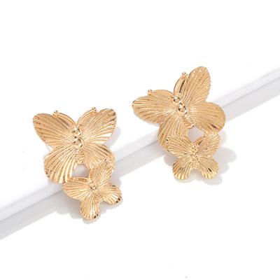 China 2020 European fashion design new butterfly earrings high quality gold plated butterfly earrings for sale