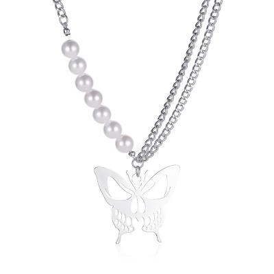 China New CIA Same Design Heart Personality Butterfly Metal Pendant Necklace for sale