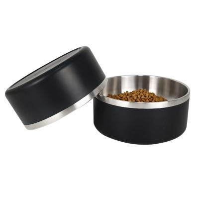 China LIHONG Custom Logo 21cm Dog Bowl Viable Custom Vacuum Insulated Stainless Steel Water Dog Food Bowl Steel for sale